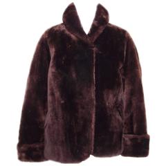 Warm & Cuddly C.1950 Brown Faux Fur Jacket