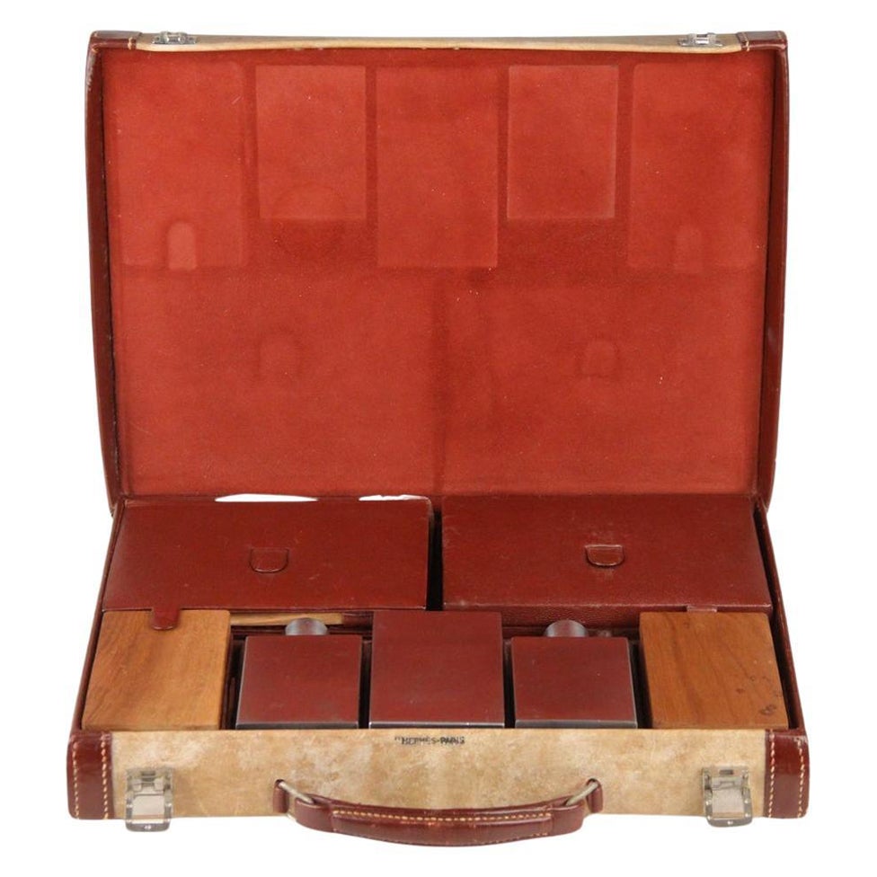 Hermes Rare Vintage Travel Grooming Set with Toiletry Accessories For Sale
