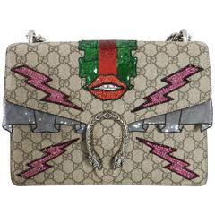 Gucci Dionysus GG supreme embroidered Bag - lips and lightning
