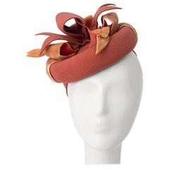 40s Dusty Rose Wool Felt Toy Hat 7