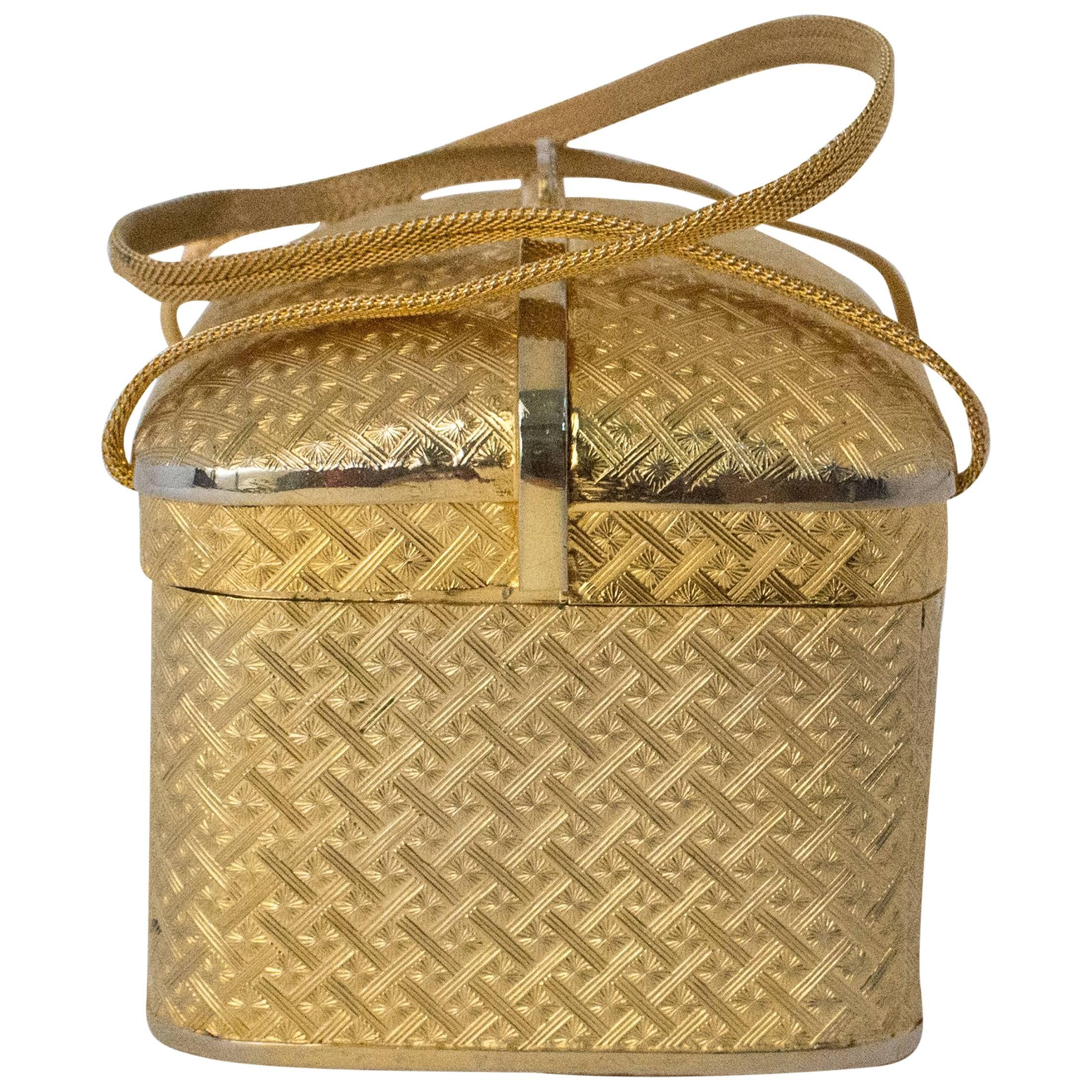 50s Walborg Gold Basket Purse made in Italy