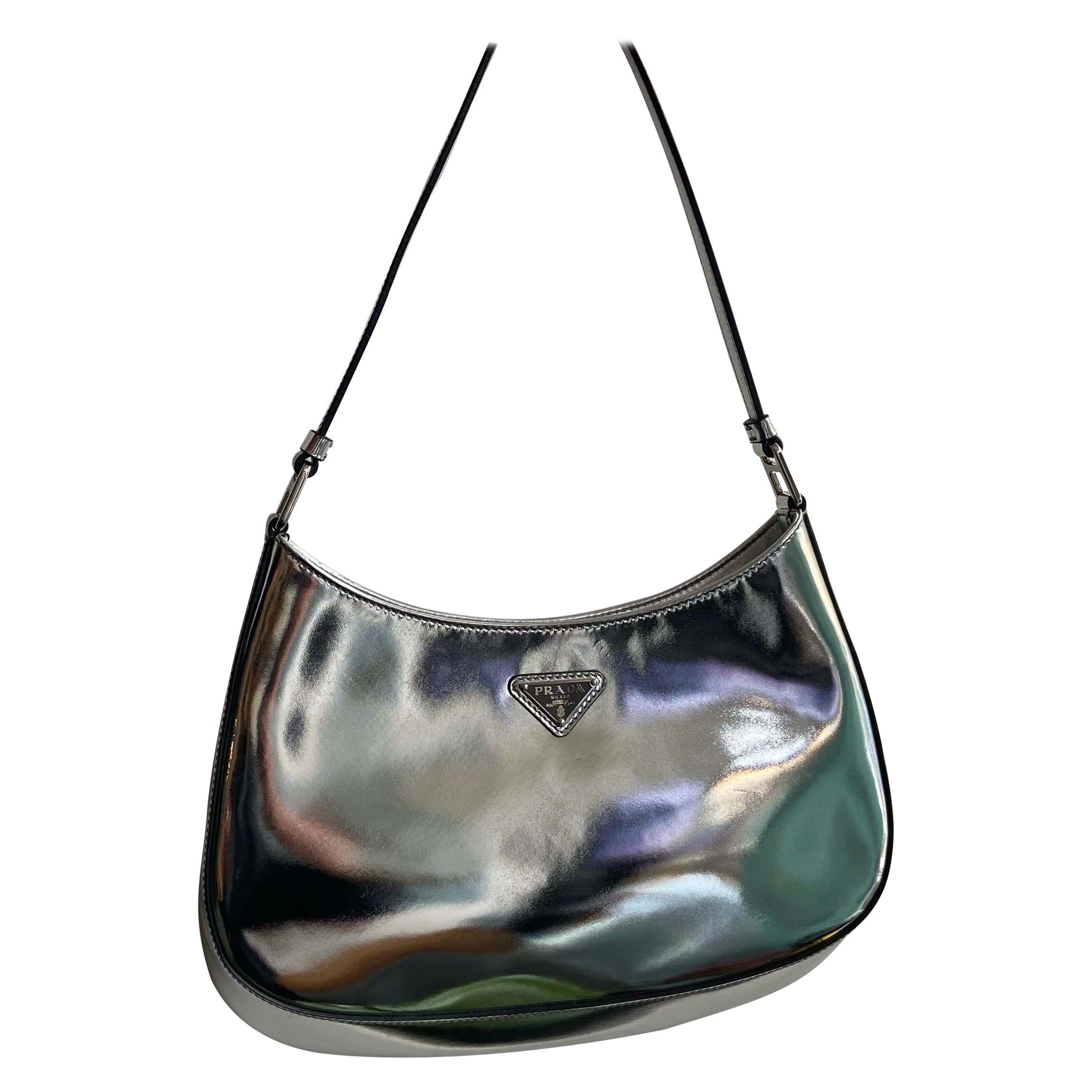 Prada S/S 2023 Silver Cleo Bag For Sale
