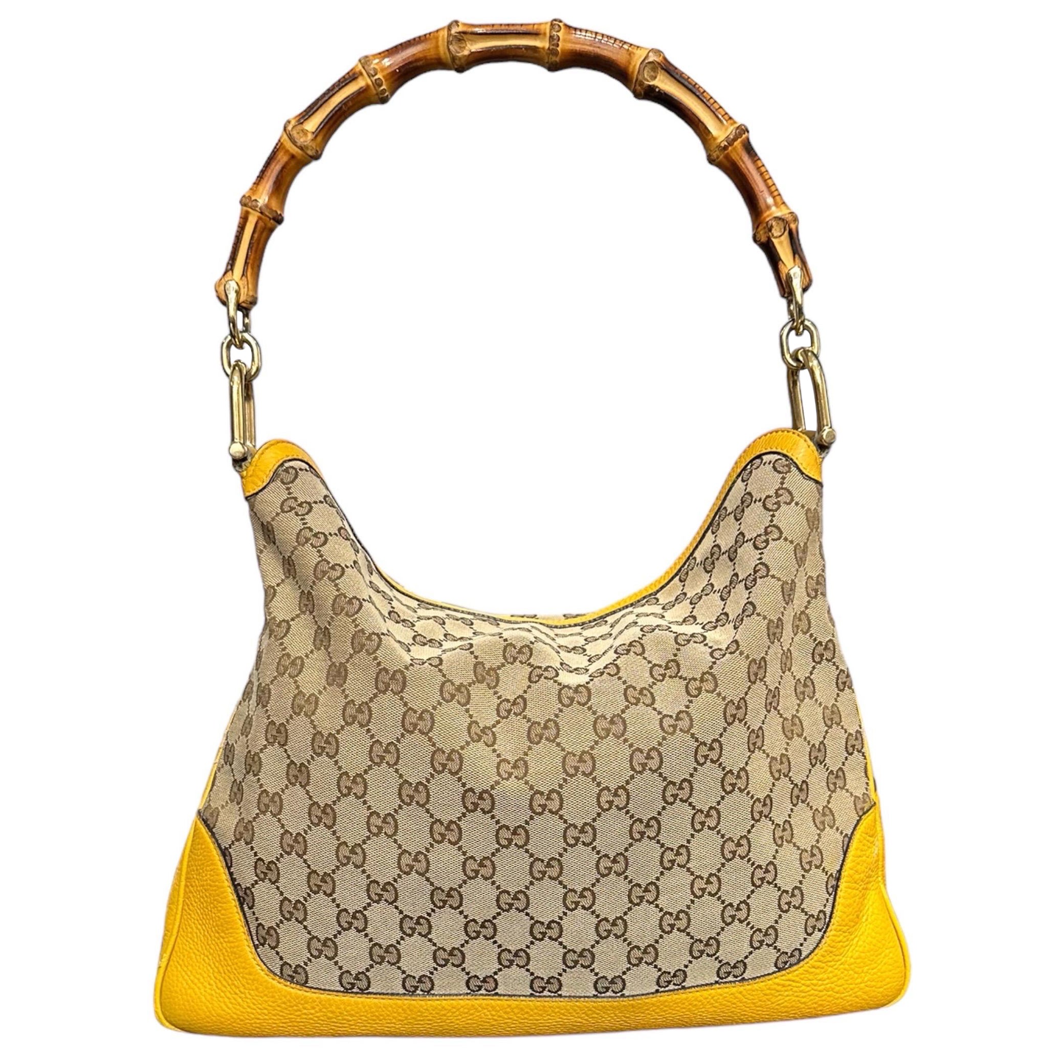 Borsa A Spalla Gucci Shopper Bambou GG Supreme en vente