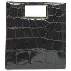 Brown Alligator Rectangular Handbag 5