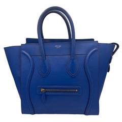 Borsa a Mano Cèline Gepäck Medium Blu Elettrico