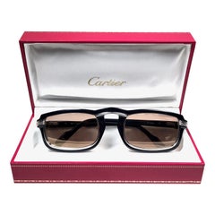 Cartier Vintage Vertigo Deep Blue and Platinum 54MM Sunglasses, France 1991