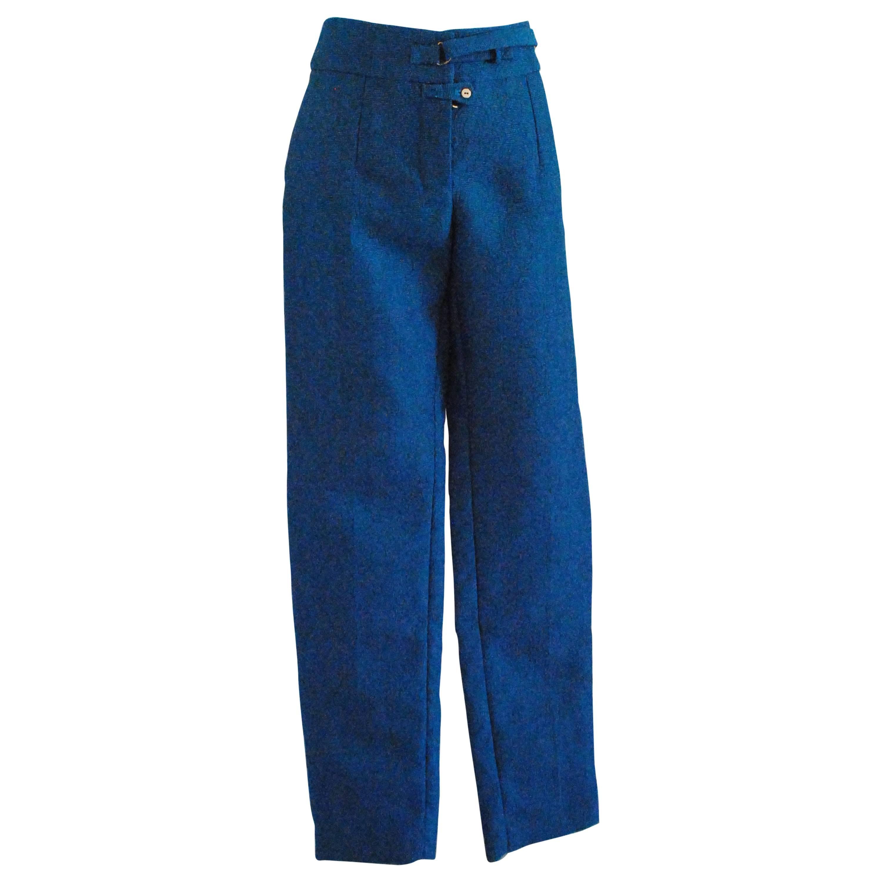 2012 Yves Saint Laurent blu pants NWOT For Sale