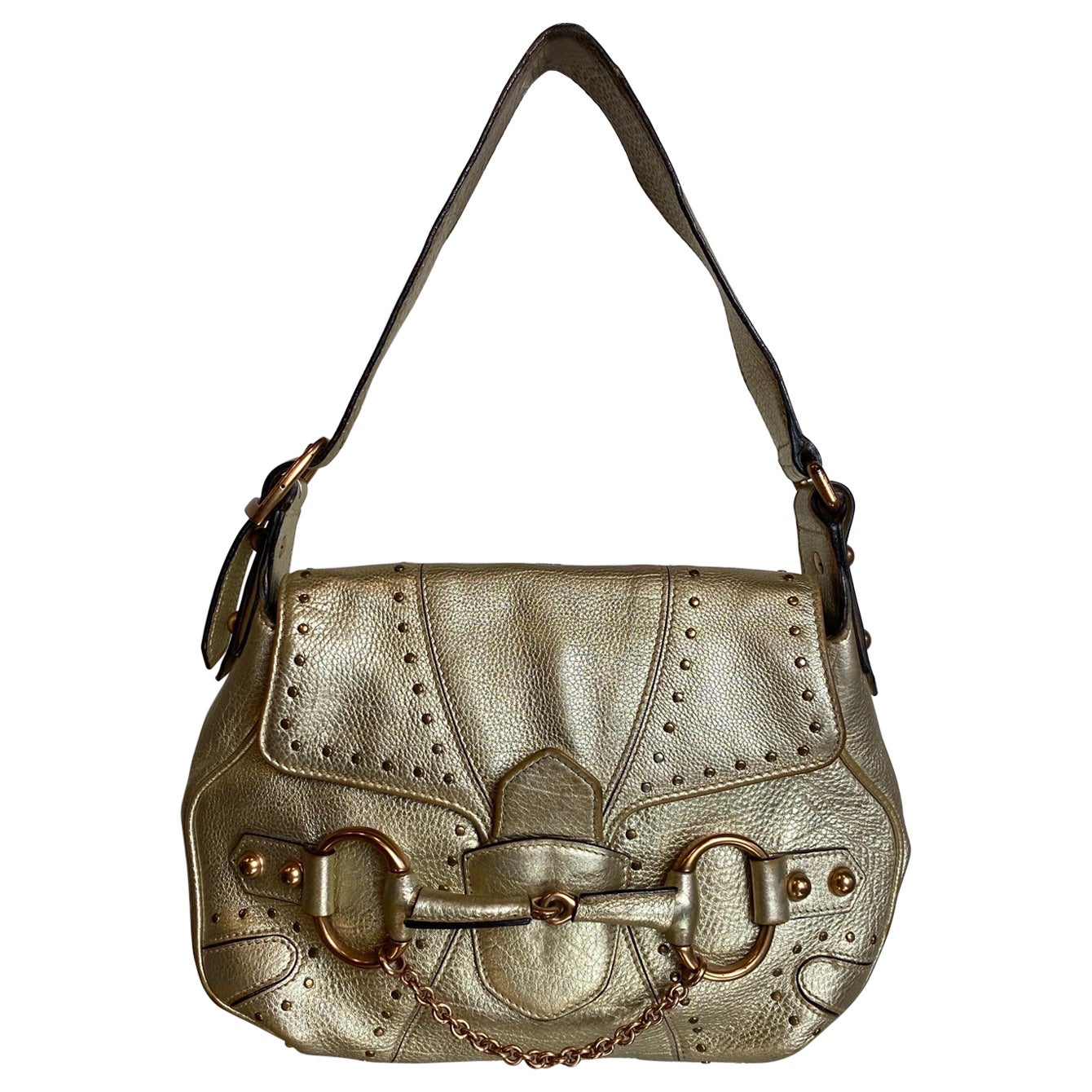 Gucci Horse Bit silver vintage Shoulder Bag For Sale