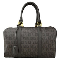 Borsa A Mano Fendi Boston FF Logomania Marrone