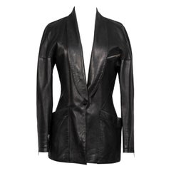 A/W 1982 Azzedine ALAÏA Première collection de prêt-à-porter Veste en cuir noir