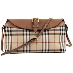 Burberry Leah Clutch Bag Horseferry Check Canvas Small