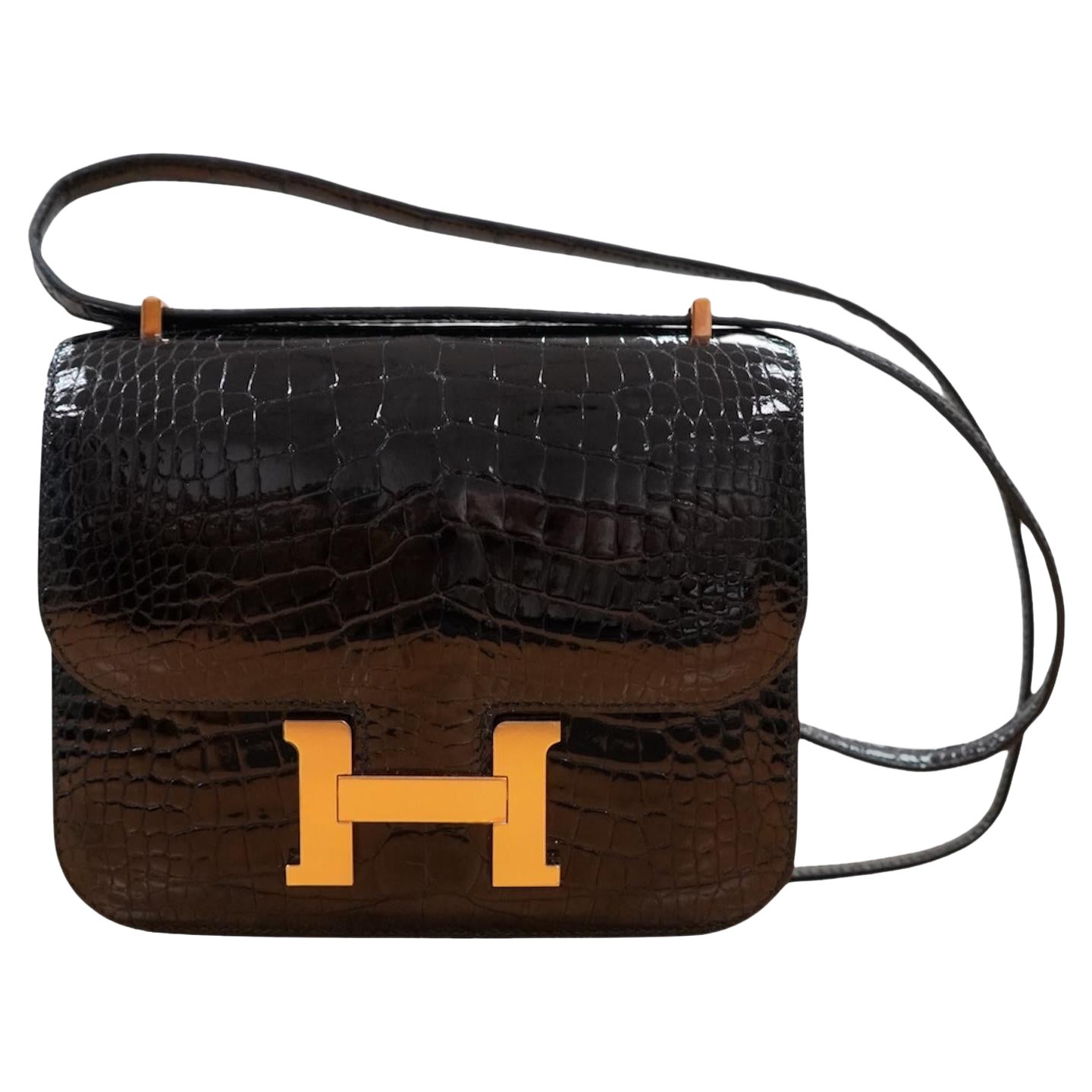 Hermes Black Crocodile Constance bag  For Sale