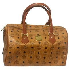 MINT. Vintage MCM brown monogram duffle bag, speedy bag. Unisex use purse