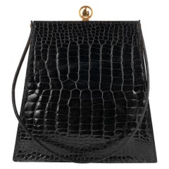 Lanvin Crocodile Black Exotic Leather Bag