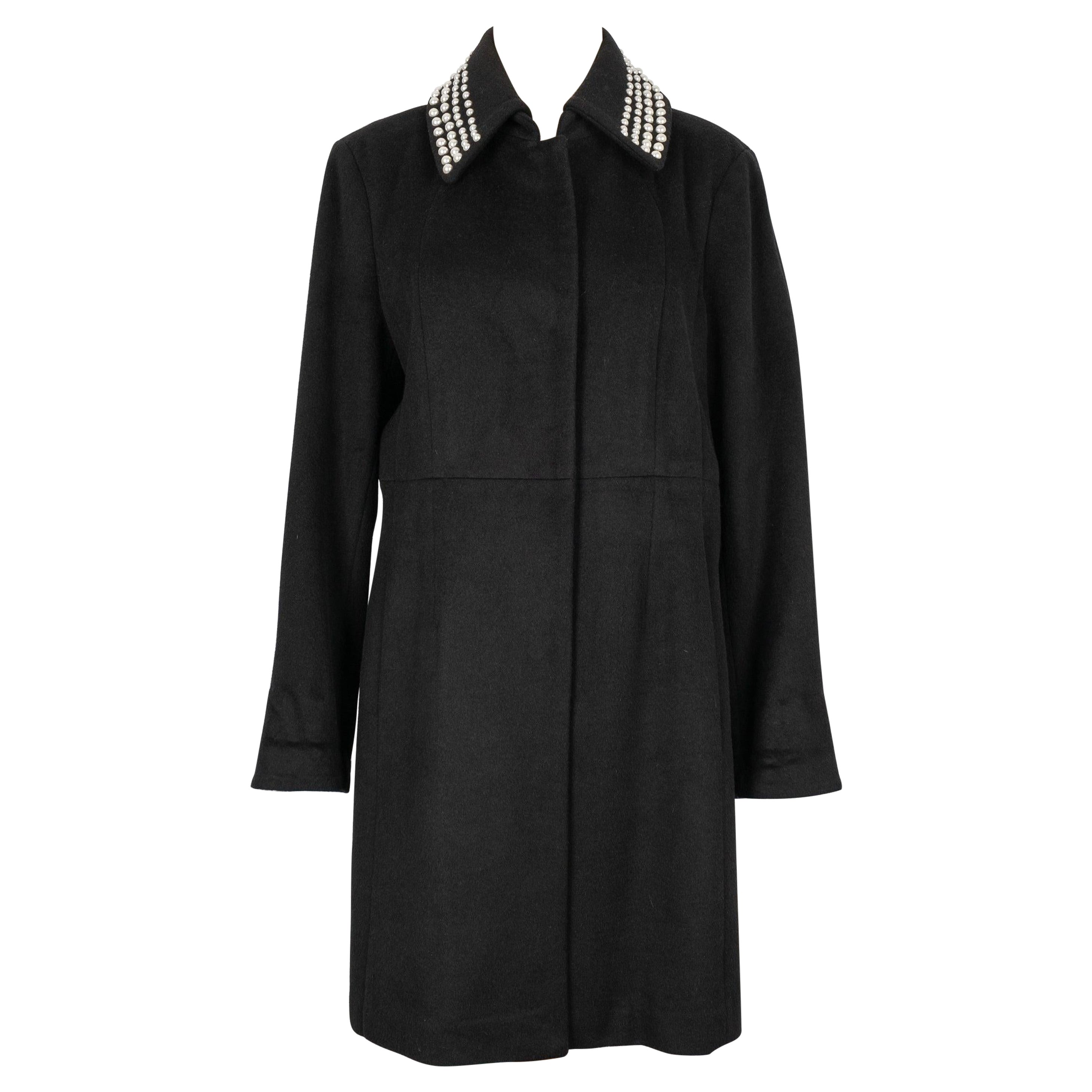 Karl Lagerfeld Black Blended Wool Jacket For Sale