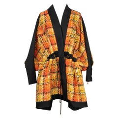 Balmain Tweed-Mantel in Orange und Gelbtönen