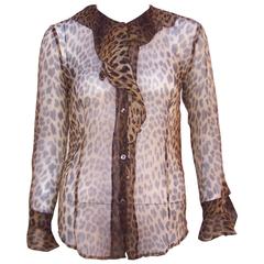 Purrrrfect 1990's Moschino Sheer Leopard Print Top 3