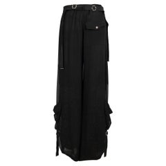 Pantalon en soie noire à paillettes Dior Automne 2003