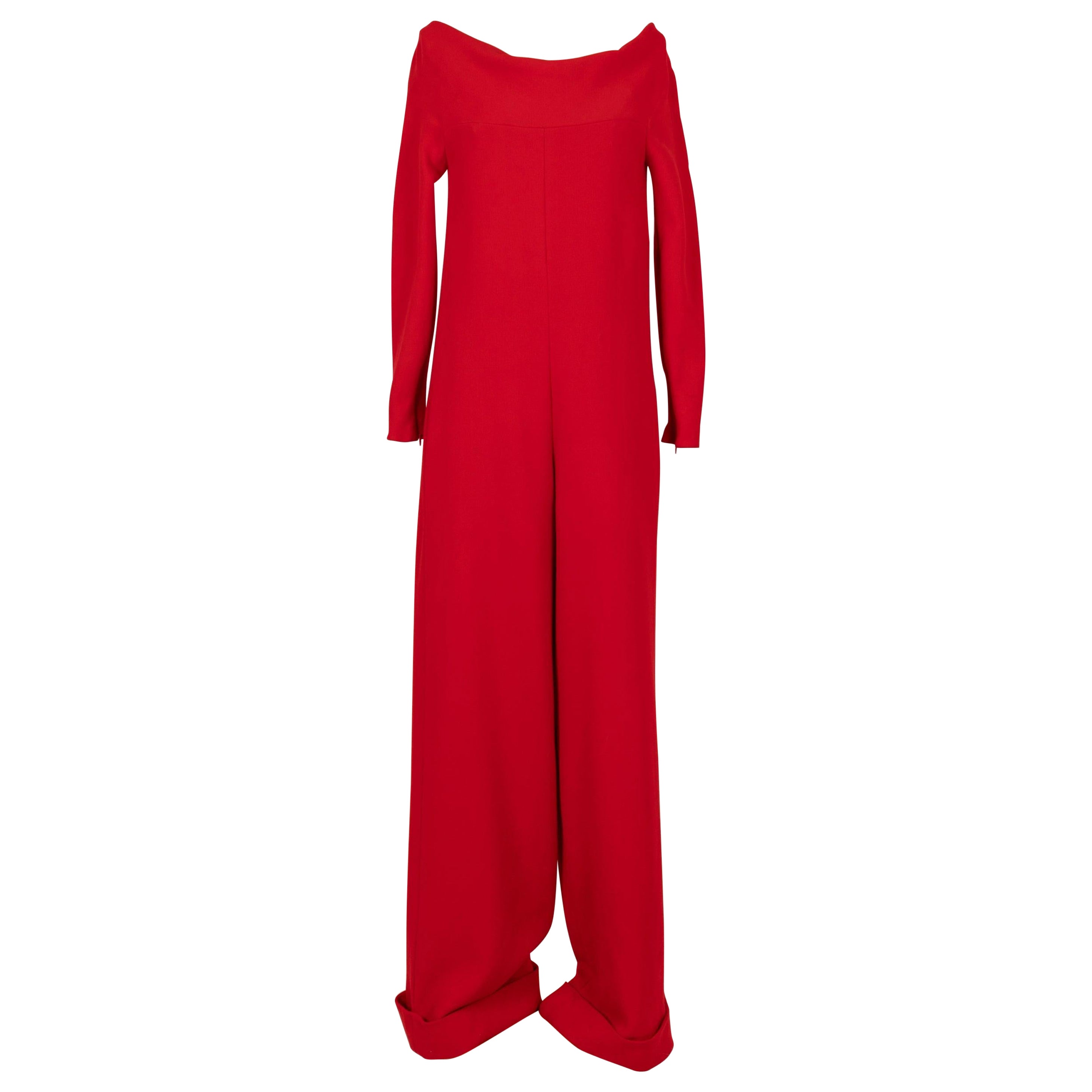 Jean-Louis Scherrer Red Jersey Jumpsuit Haute Couture, 2002/03 For Sale