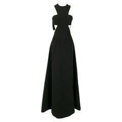 Paule Ka Black Open-Back Long Dress