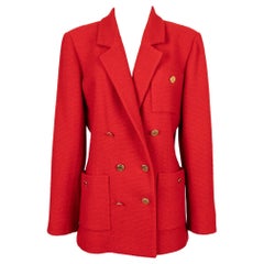 Vintage Chanel Red Tweed Jacket