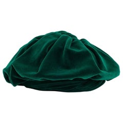 Emerald Green Velvet Beret in Silk Velvet