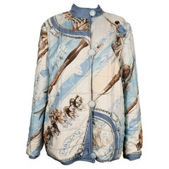 Used Hermès "Groenland" Quilted Silk Reversible Jacket, 1982