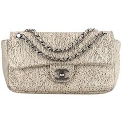 Chanel Le Marais Classic Flap Bag Quilted Distressed Metallic Leather Small