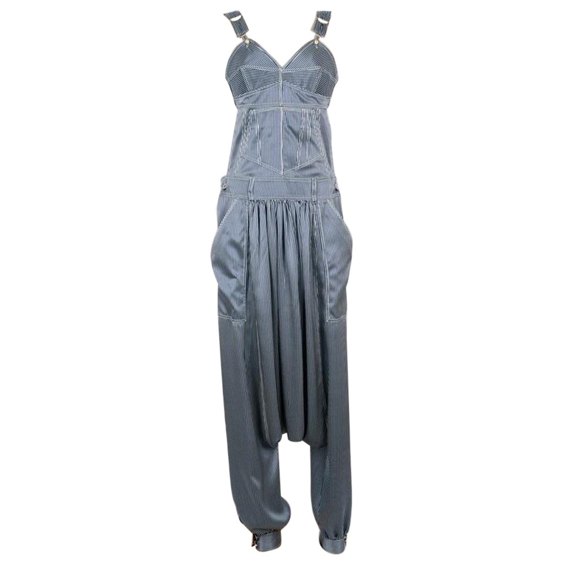 Jean-Paul Gaultier Striped Silk Jumpsuit, 2010 For Sale