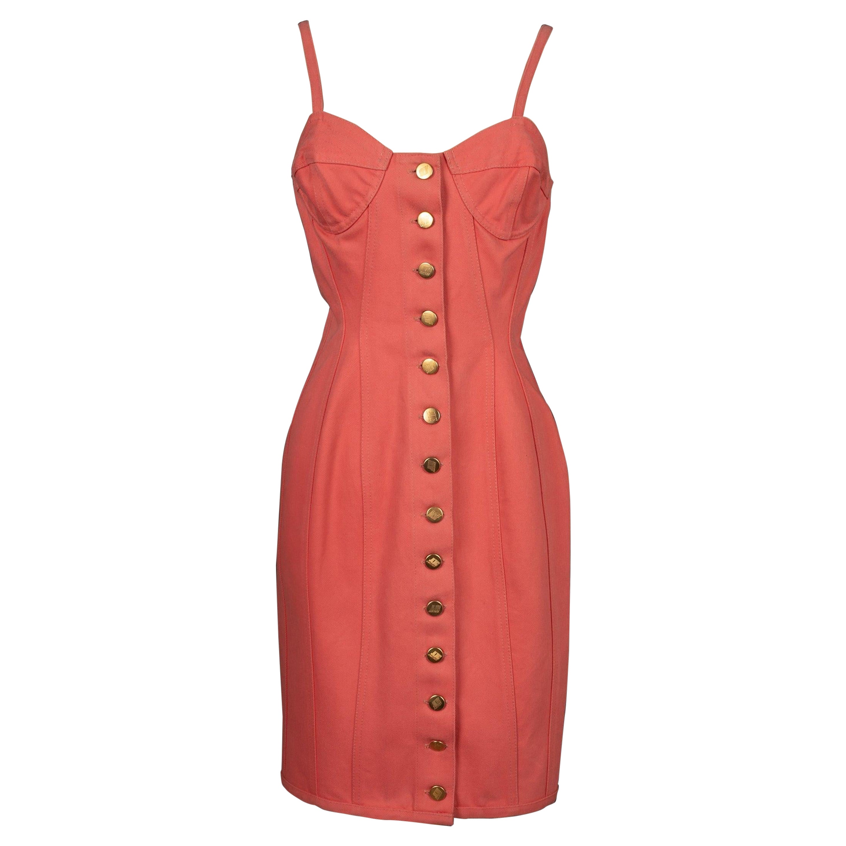 Jean-Paul Gaultier Pink Cotton Dress For Sale