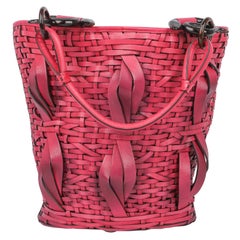 Christian Dior "Samurai" Bakelite and Pink Leather Bucket Bag, 2007