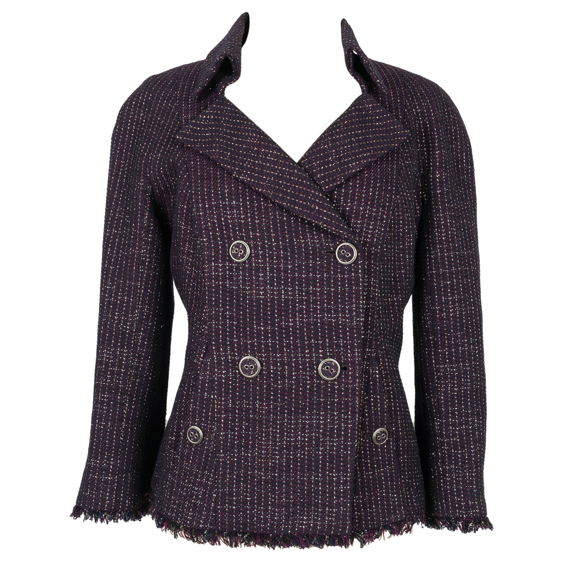 Veste Chanel en laine et coton mélangées, printemps 2008 en vente