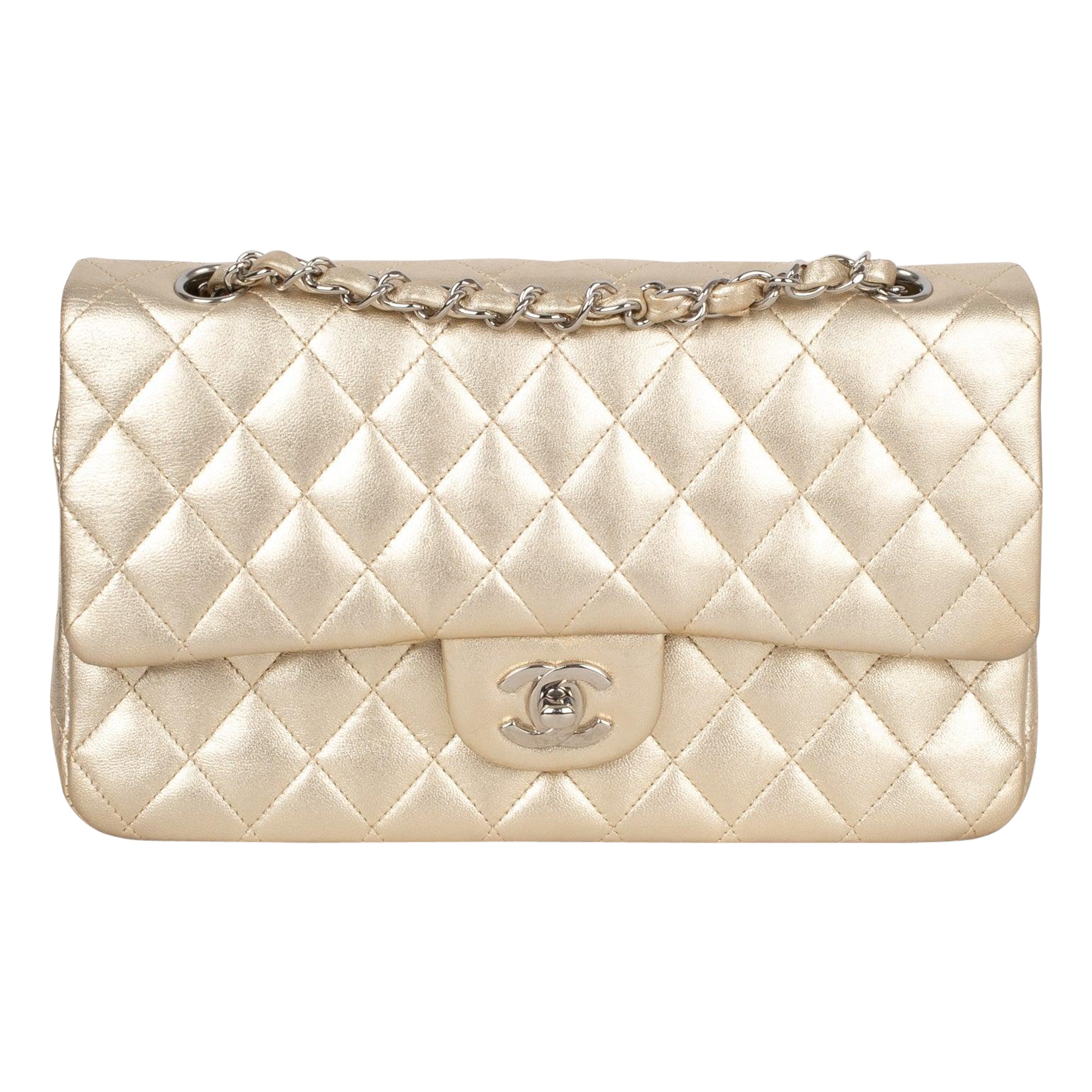 Chanel Timeless Pale-Golden Metallic Lamb Leather Classic Bag, 2006/2008 For Sale