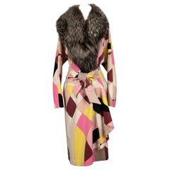 Retro Emilio Pucci Blended Wool Coat with Multicolored Patterns