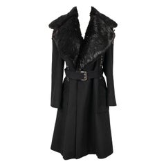 Vintage Paco Rabanne Coat Ornamented with Fur Collar