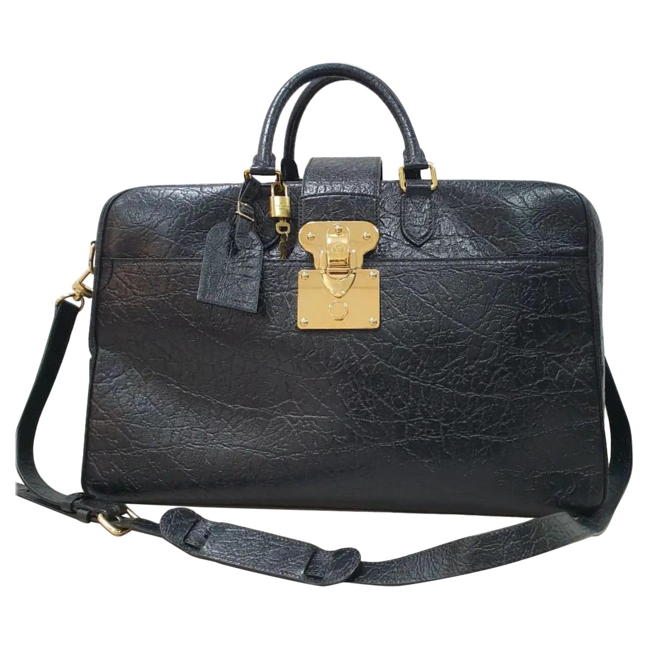 Louis Vuitton Cuir Indra Duffle Bag Black For Sale