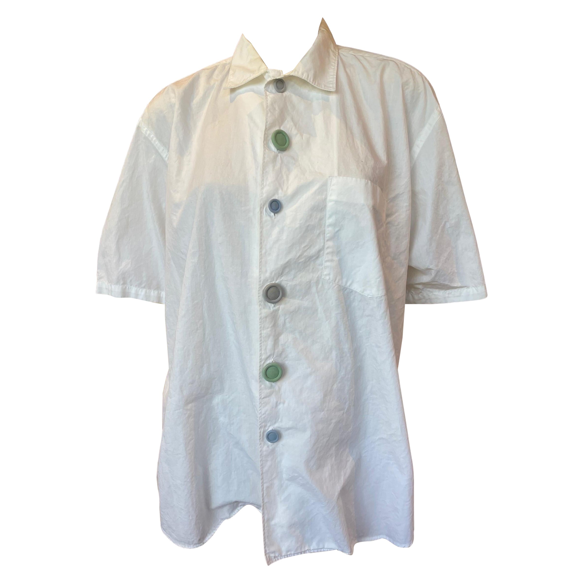 Comme des Garçons Cotton Shirt With Funky Buttons  For Sale