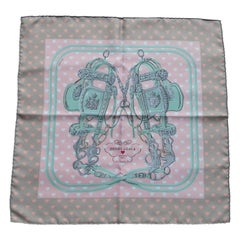 Hermès Silk Scarf Gavroche Brides de Gala Love Pink Beige 42 cm