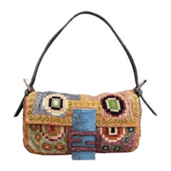 Iconic Vintage Fendi Boho style beaded embroidery  baguette from2000