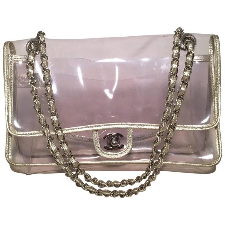 Chanel transparent 2.55 classic flap bag 