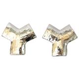 1970S  Orecchini a clip "Y" di Yves Saint Laurent