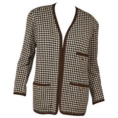 Brown Vintage Chanel Houndstooth Jacket 6
