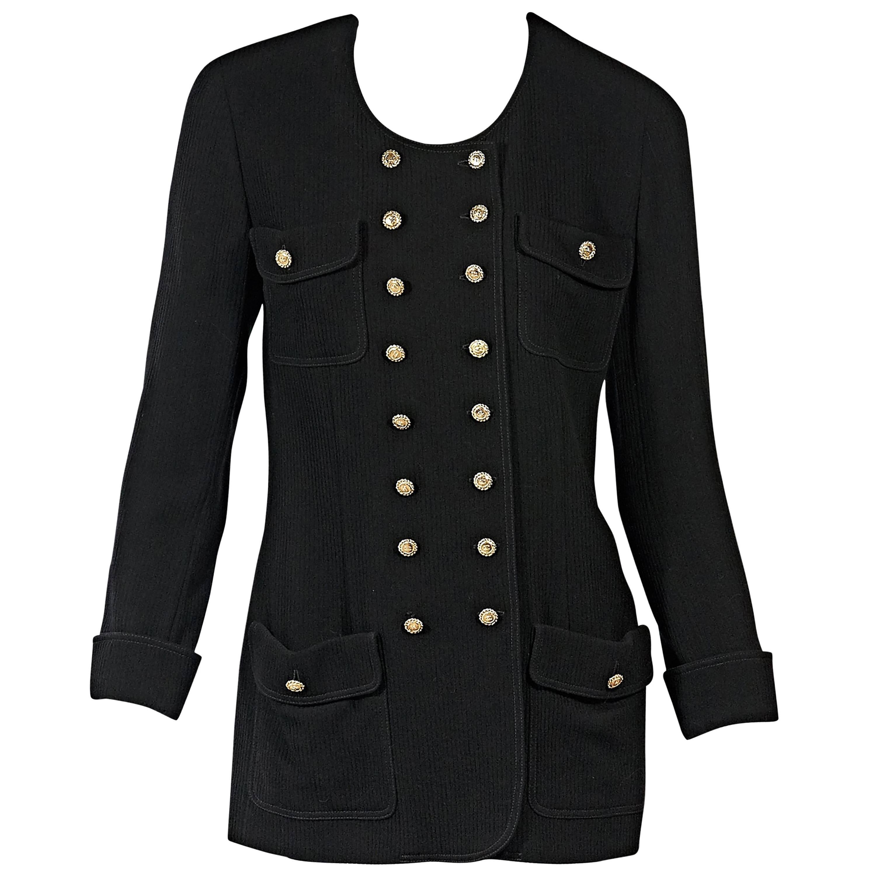 Black Vintage Chanel Corduroy Jacket