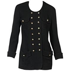 Black Vintage Chanel Corduroy Jacket 6