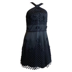 Moschino Cheap and Chic Schwarzes Mini-Blumenkleid