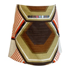 Used Miu Miu mini geometric orange Skirt