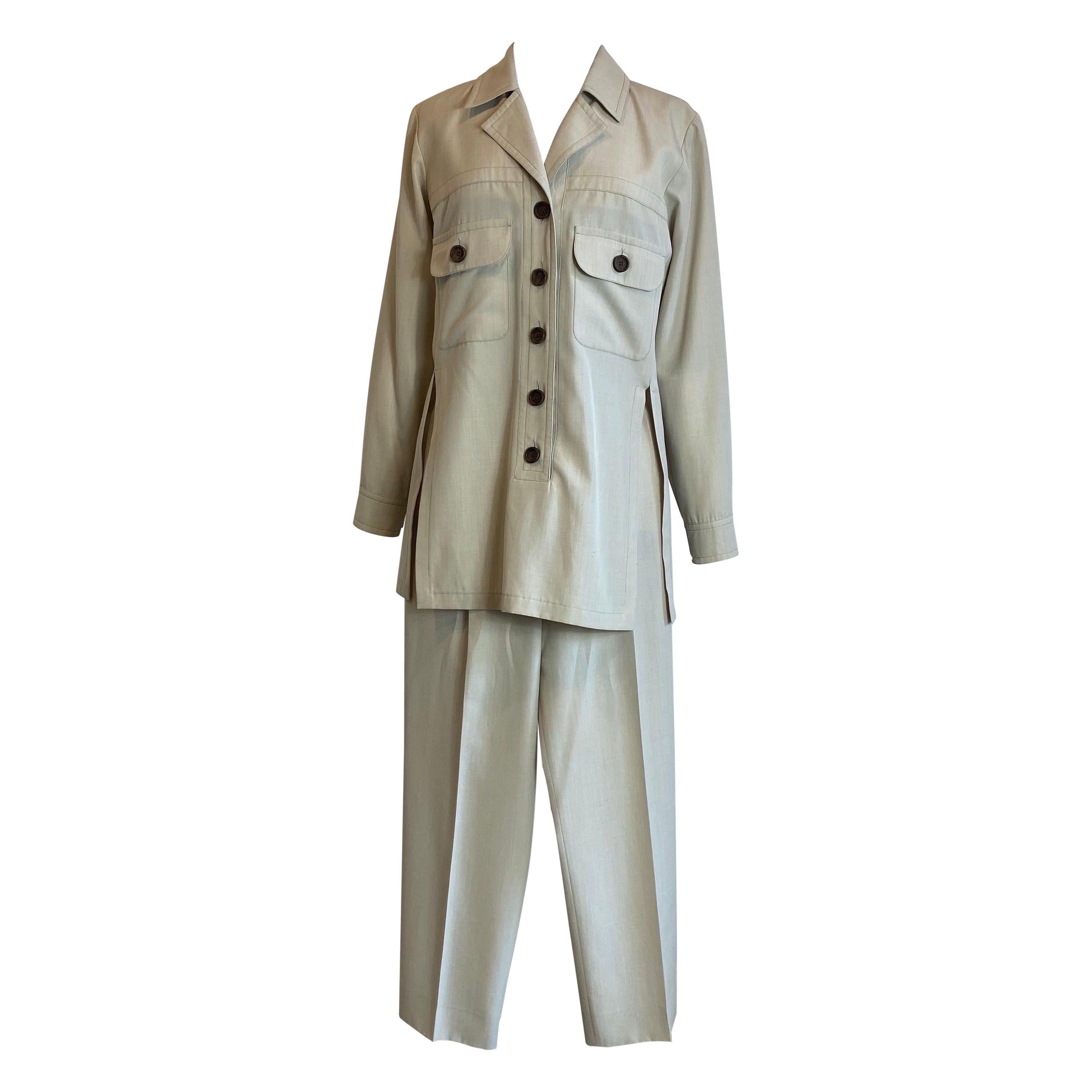 Yves Saint Laurent Variation iconic Sahariana Blouse and Pants Suit For Sale