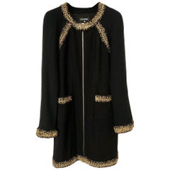 Chanel 9K$ Ad Campaigner Black Tweed Jacket Coat 