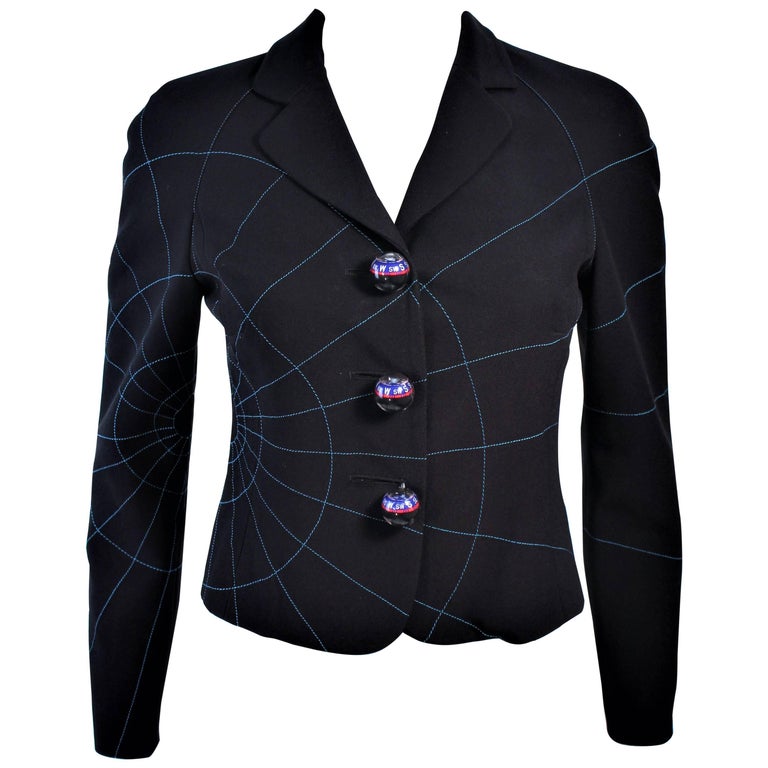 MOSCHINO CHEAP and CHIC Functional Compass Button Geographic 