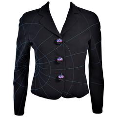 MOSCHINO CHEAP & CHIC Functional Compass Button Geographic Jacket Size 4 10
